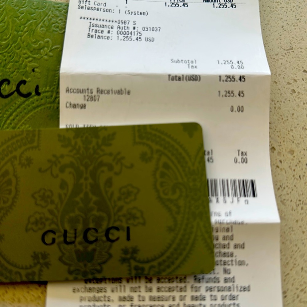 Gucci gift card